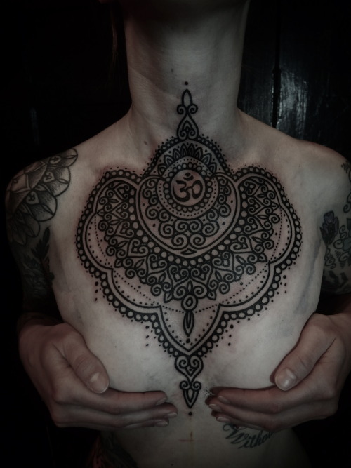 guyletatooer:  Ganesha ! Kelly’s Chest done at east river , Brooklyn . 