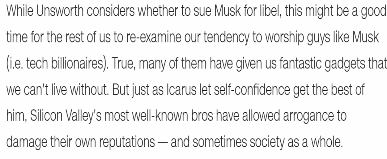 sauvamente:  black-morticia:   Now I ain’t one to give CNN clout but uh… This article about Elon Musty is funniest gotdamn thing ever.     “Silicon valley’s most well known bros have allowed arrogance to damage their own reputations and society