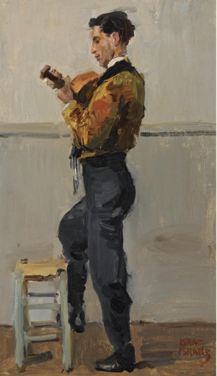 Isaac Israels (Dutch, 1865-1934). The Guitar Player, oil on canvas, 55 x 33 cm.