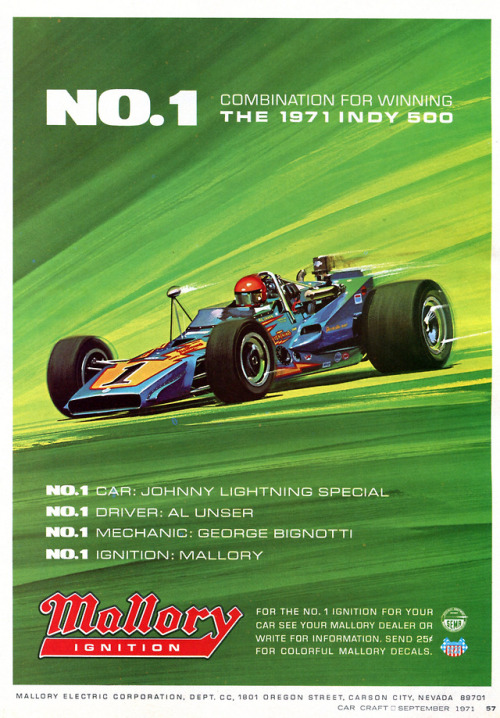 1971 Mallory Ignition Advertisement Car Craft