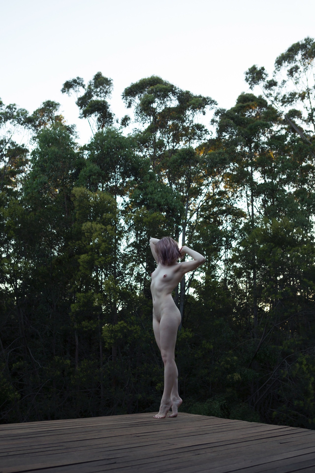 over-exposure:  Naked self portrait surrounded by Kangaroo Valley rainforest 