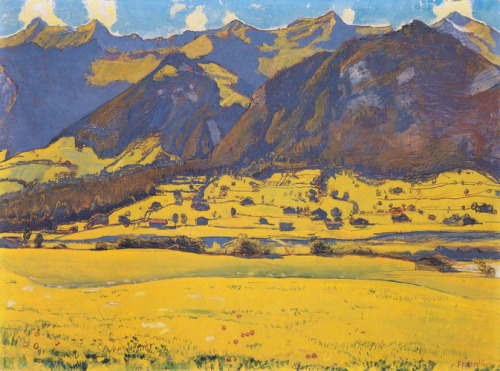 artist-hodler:View of the Horn of Fromberg from Reichenbach, 1903, Ferdinand HodlerMedium: oil,canva