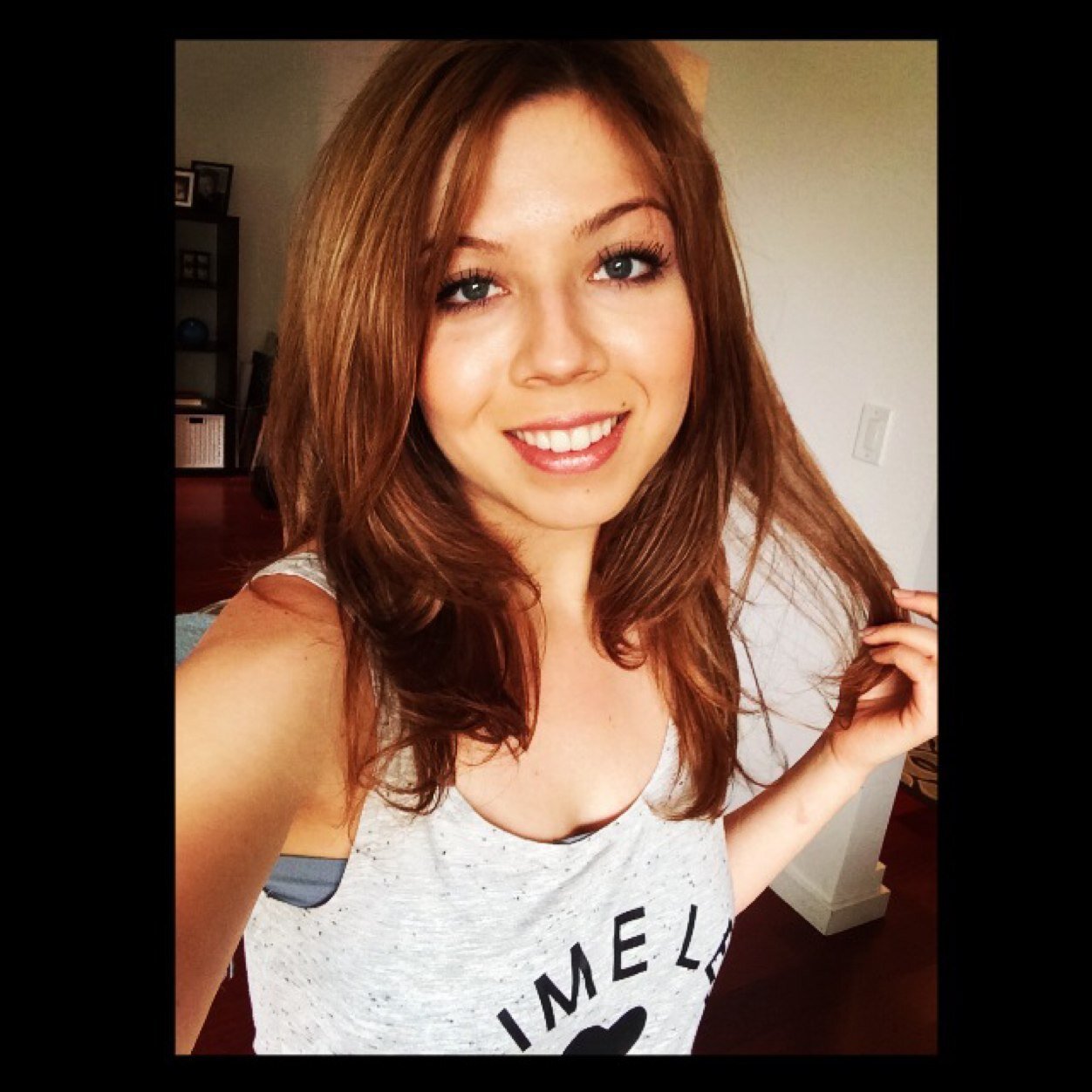 Jennette McCurdy with red hair.  I recently tweeted to her on Twitter and mentioned