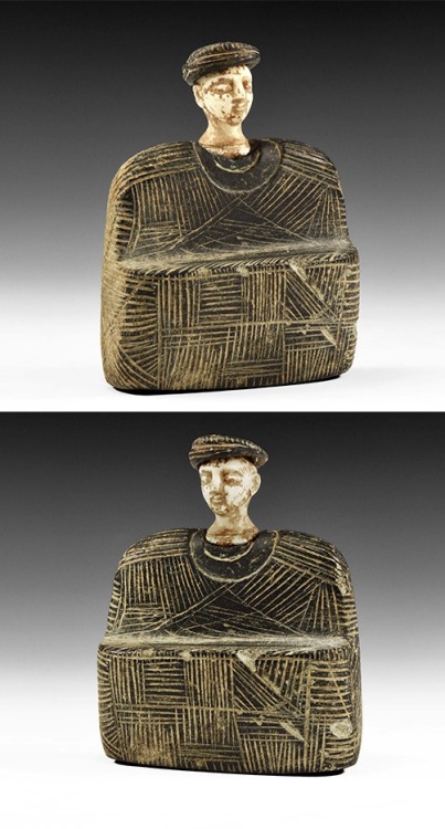 archaicwonder:Bactrian Composite Stone Seated Idol, 2nd ML BCA three-part figurine comprising: carve