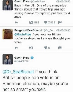 Gavin is too smart to be american <3