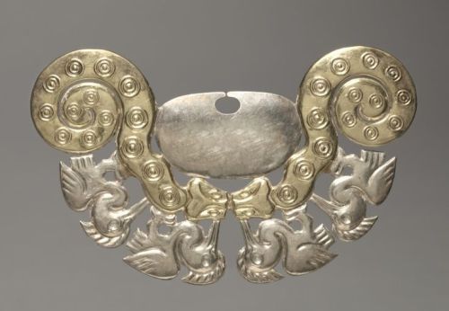 Nose Ornament with Serpents and Long-necked Birds, Moche culture, Peru, ca.  100-300 AD