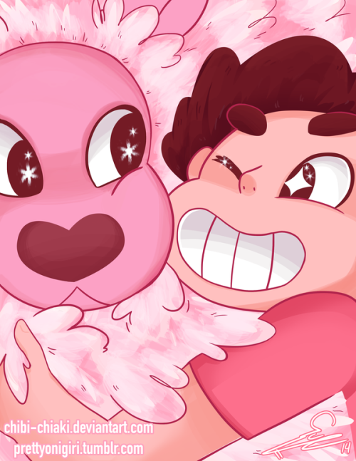 prettyonigiri:  I Love Steven Universe so much, everything about the show is great, especially the characters and the beautiful backgrounds.  Anyway here is Lion and Steven, two of my favourites.