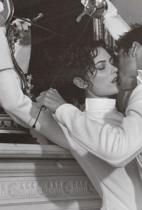 deseased:shalom harlow and marc vanderloo photographed by bruce weber for versace  f/w 1996