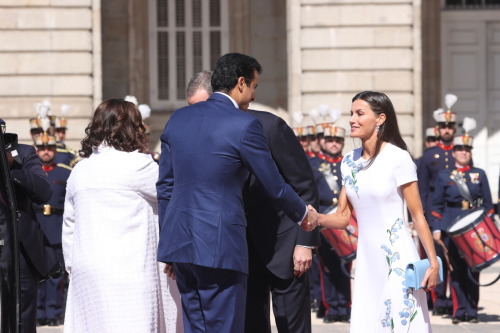 May 17, 2022: King Felipe and Queen Letizia offer an official welcome to Sheikh Tamim bin Hamad Al T