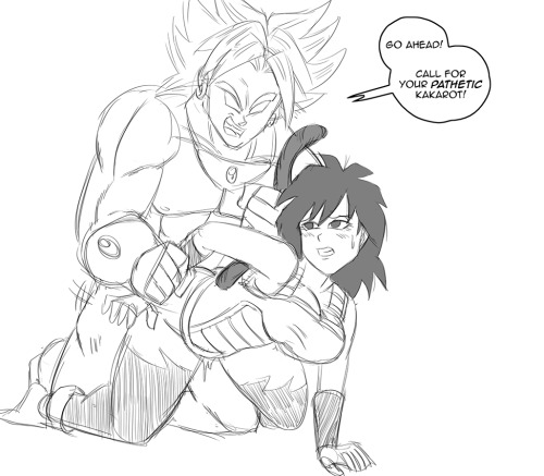   Anonymous said to funsexydragonball: Sup! I knows it’s a bizarre request but could you maybe do Gine & Broly (doggystyle) while he’s pulling her tail and saying something to insult Kakarot.  I think being up late is causing me to take