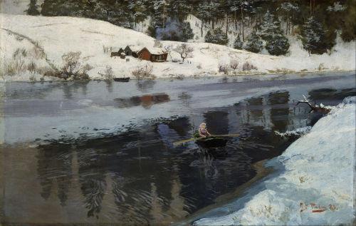 Winter at the River Simoa, Frits Thaulow, 1883