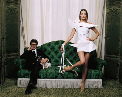 midnight-charm:    Yves Saint Laurent and Carla Bruni Photography by Jean-Marie Périer, Paris, France, 1998   