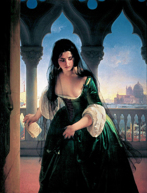 infected:  Accusa segreta, oil on canvas, c: 1847-1848by Francesco Hayez (Italian, 1791-1882)