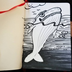 Inktober 12 “Whale”  #whale #ink