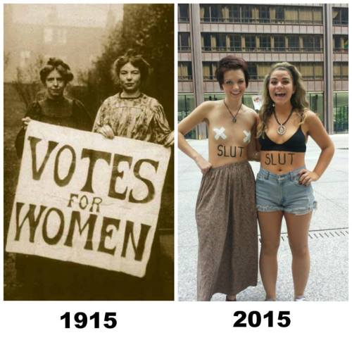 doctorsherlocklokison: fandomsandfeminism:  eee-in:  fandomsandfeminism:  richwhitecismale:  Feminism then and now.  Mhm. Those are two sets of women, out being loud about issues that are important to them and other women. Suffrage and sexual assault
