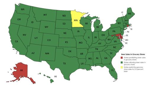 mapsontheweb: Beer sales in grocery stores