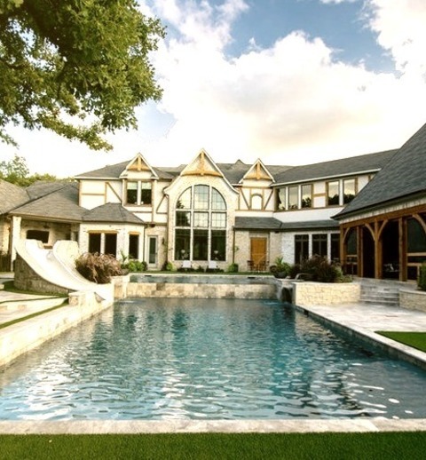 Traditional Pool - InfinityInspiration For A Large Timeless Backyard Stone And Custom-shaped Infinity