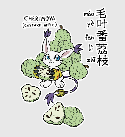 ksmaggie:FRUITS AND BERRIES A-Z, PART 6Date: 2020Note: Here are  Wizardmon, Gatomon, and Patamon fro