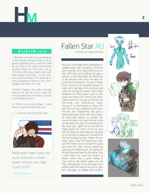 crisall:  Hijack Monthly: May Celebrate your newfound summer with this months issue.   Featured Artist tomoesinferno​   Editors Pick   i-have-serious-brainfreeze   Fanfics Pluviophile by Hijacked-adventures Frozen Dragon by Vexcintdream Hijack Prince