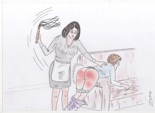 Martinet spanking from mummy.