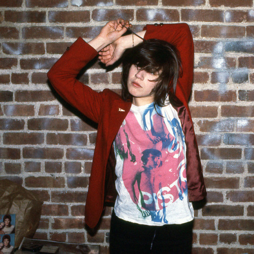 Lizzy Mercier Descloux wearing a Sex Pistols shirt by Michel Esteban, New York, 1975