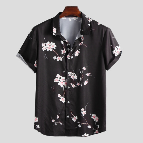 permanentfilemugglethings: Funny Printed Summer Short Sleeve Turndown Collar Loose Casual Shirtcheck