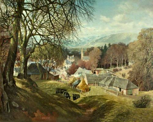 James McIntosh Patrick (1907-1998) - Glamis Village. 1939. Oil on canvas.