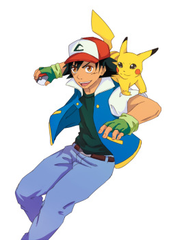 pokemonfirst:   Happy birthday Ash!誕生日おめでとうサトシ！It’s 19th anniversary of the Pokémon anime!Special thanks to Navaria for making this art as my request. 