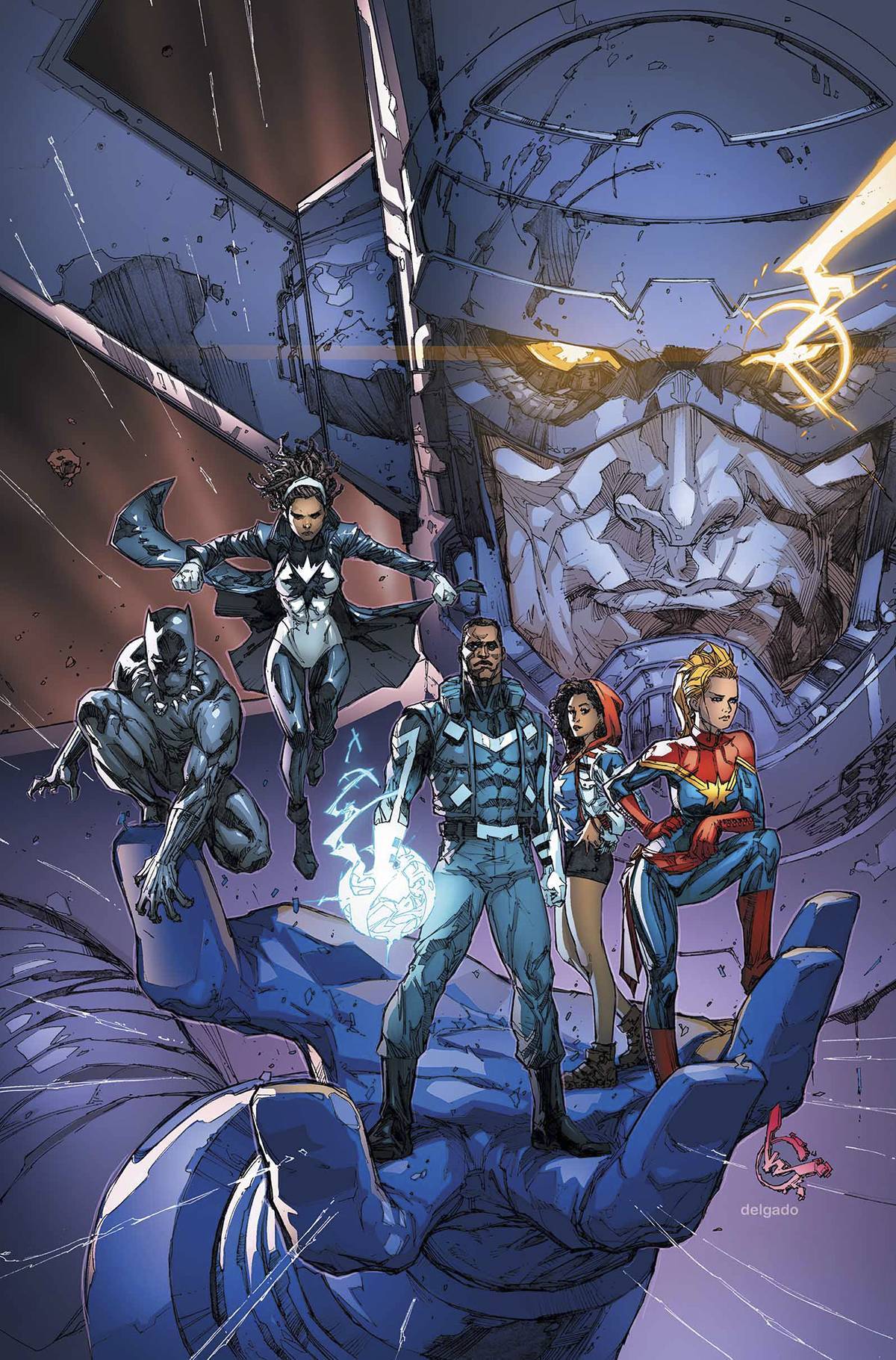 The Ultimates are dead - long live The Ultimates! Black Panther, the Blue Marvel, Ms America Chavez, Spectrum and Captain Marvel join forces as the new Ultimates to take down the biggest threat in all reality… Galactus, the World Eater!
Look for The...