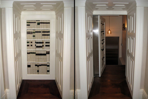 placesandpalaces: Bookshelf doors!
