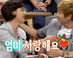 lms33:   Kevin: ‘Umma saranghae’  Kevin being his precious self with his mom