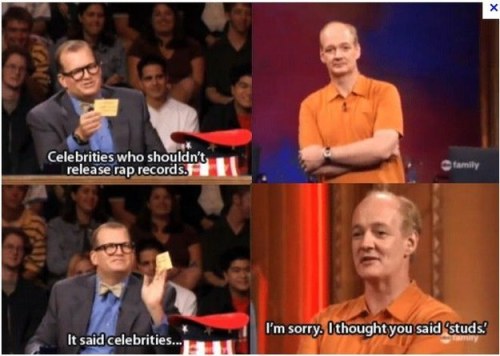 sweaterkittensahoy:  leadthefuckingway:  Colin Mochrie is the undisputable fucking king of Improv  The newscaster puns are a whole different level. 