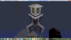 My finished lighthouse in minecraft. That&rsquo;s the diving board behind it. I&rsquo;m thinking of moving it.