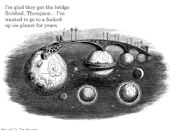 marriedtotheseacomics:  Interplanetary bridge. From Married To The Sea. 