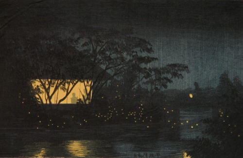 Kobayashi Kiyochika aka 小林 清親 (Japanese, 1847-1915, b. Edo, Japan) - Koromo River below Tennoji, 188