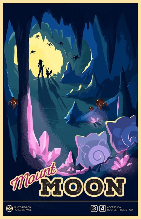 janicerosenthal: Pokemon National Parks Posters #2: Mount Moon! “Mt. Moon is a mountain locate