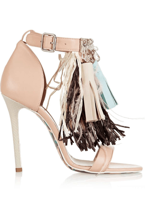 High Heels Blog Embellished leather sandals via Tumblr