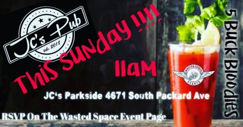 This Sunday !!!!!11am - 5 buck bloodies - full menu 4671 South Packard Ave Cudahy #bloodymary #blood