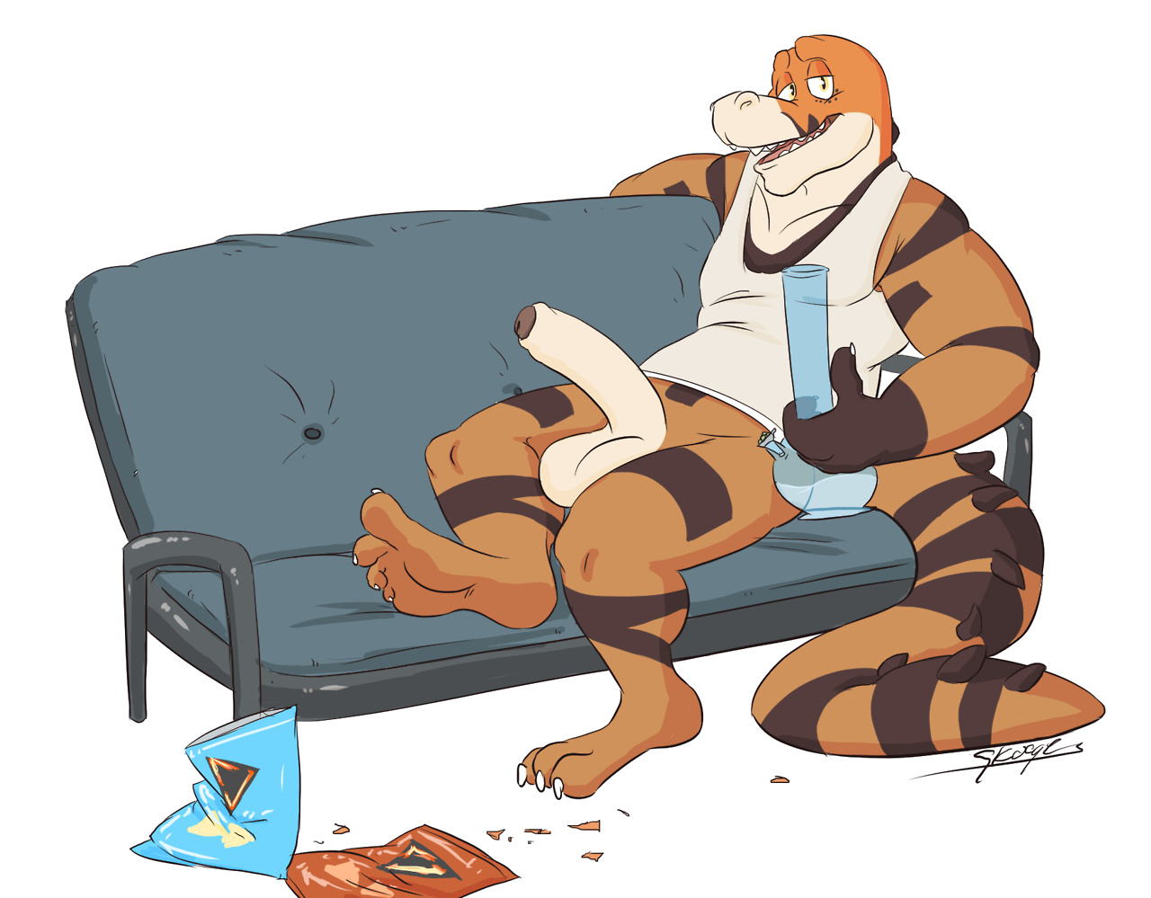 skoogers: Big smokin gator wants you to join him for some snacks and bong hits. 