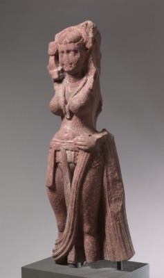 mini-girlz:  Nature Divinity      India, Mathura, Kshatrapa period  (c. 20 BC-AD 114)       Sandstone Overall - h:127.63 w:49.00 d:25.40 cm (h:50 3/16 w:19 1/4 d:10 inches) via &gt; clevelandart.org      