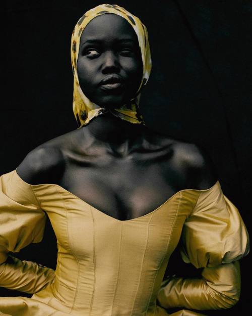 midnight-charm:  Adut Akech photographed by Rafael Pavarotti for  Le Lis BlancStylist:  Pedro Sales