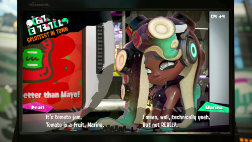 xkuraikibax: Pearl and Marina’s first official Splatfest dialogue Mayo vs Ketchup! what even is splatoon2? lol