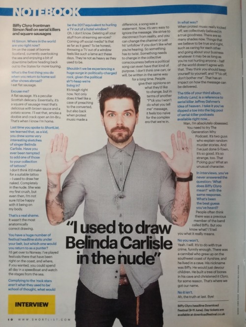 hiddles-addiction:Simon Neil interview in ShortList magazine (Issue 470 – 11 May 2017)