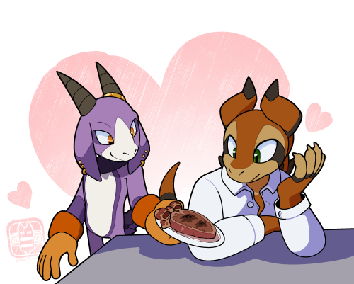 please look at this wonderful valentines-themed commission i got from @fini-mun today of Caprice and