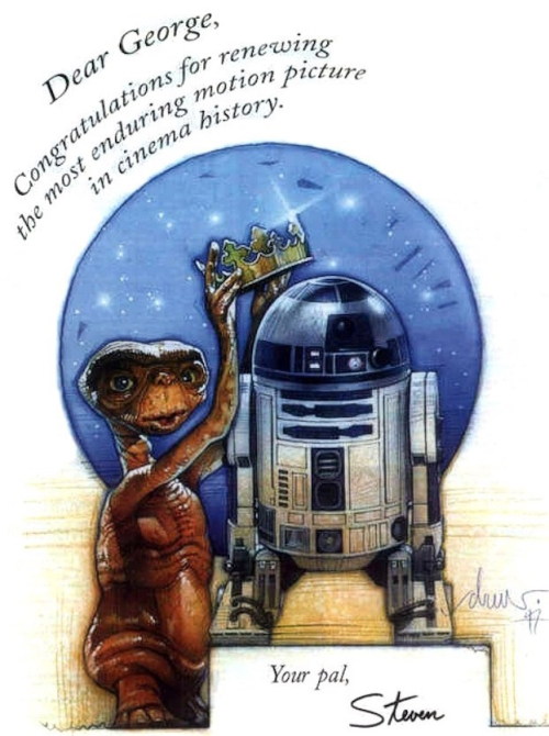 digikate813: lordwanjavi: Congratulations Steven Spielberg to George Lucas (1977) George Lucas to St