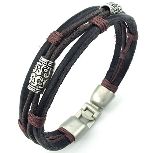 Leather bangle bracelet