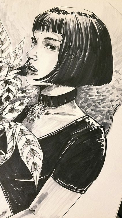 &ldquo;Mathilda&rdquo; 2nd half of my #LeonTheProfessional set for #inktober !Stay tuned for