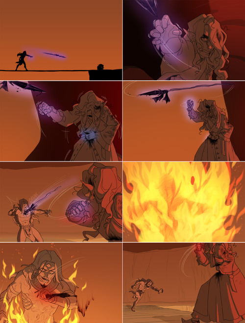 hyperionwitch-art:Continuing from part 1…the lonely finale.  (You know, of the fight, not their stor
