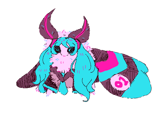 tomatomagica:  ramune:  ramune: just chilling and thinking about moth miku… here she is  ♡    