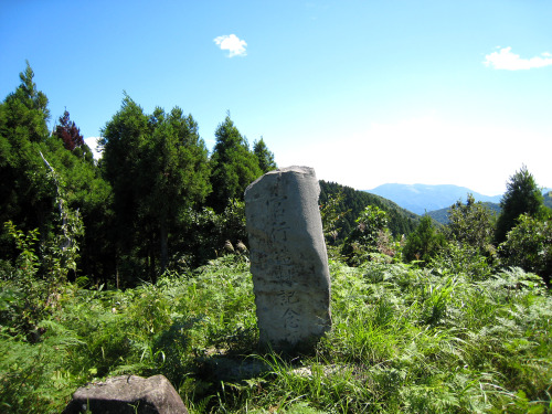 権現山（ごんげんやま、Mt.Gongen）標高565m、越前市（旧今立町）20110911権現山山頂からの眺望官行造林記念石鞍部の四阿